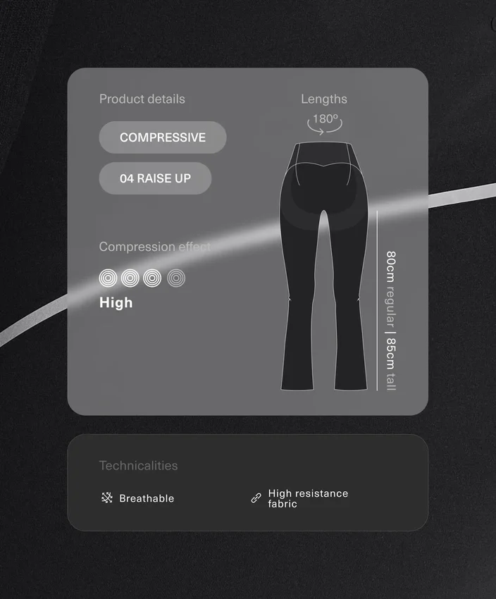 Hoch geschnittene Compressive-Hose mit ausgestelltem Bein Hoch geschnittene Compressive-Hose mit ausgestelltem Bein