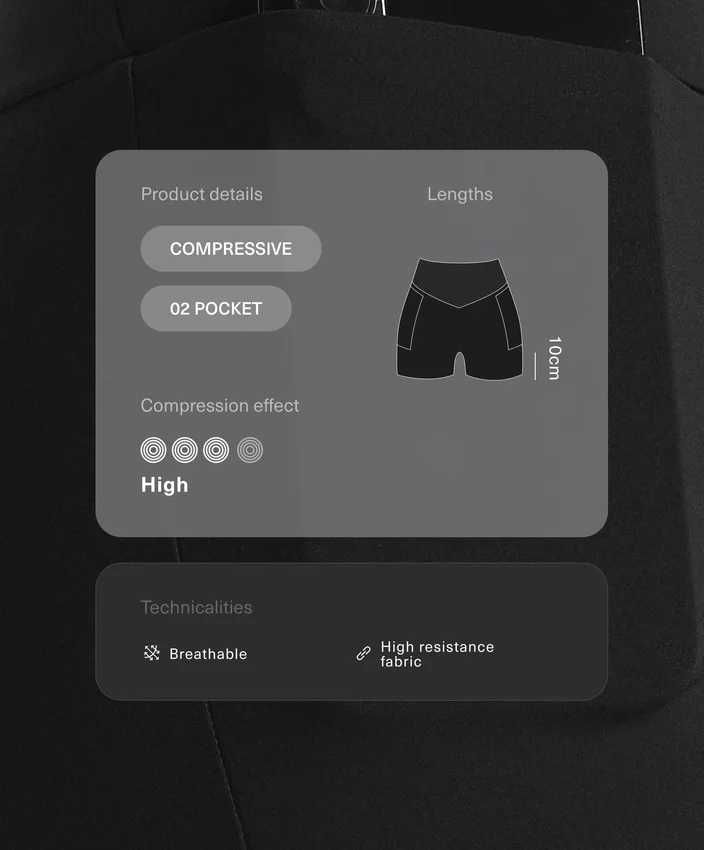 Hoch geschnittene Compressive-Hosen mit 10 cm Beinlänge Hoch geschnittene Compressive-Hosen mit 10 cm Beinlänge