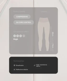 Hoch geschnittene, kompressive, reflektierende Core Control-Leggings in Knöchellänge