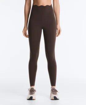 Hoch geschnittene, komprimierende Core Control-Leggings in Knöchellänge mit Wellenmuster