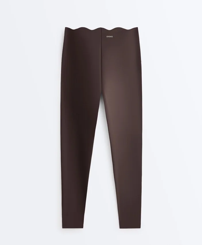 Hoch geschnittene, komprimierende Core Control-Leggings in Knöchellänge mit Wellenmuster Hoch geschnittene, komprimierende Core Control-Leggings in Knöchellänge mit Wellenmuster