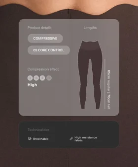 Hoch geschnittene, komprimierende Core Control-Leggings in Knöchellänge mit Wellenmuster