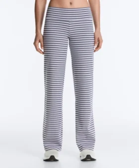 Hoch taillierte Comfortlux-Hose mit geradem Bein und Streifenmuster