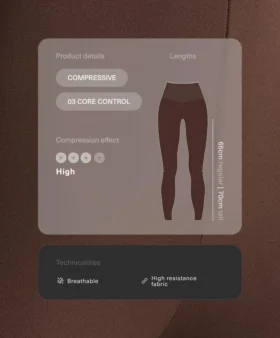 Hoch taillierte, Compressive, figurformende, knöchellange Leggings mit Core Control