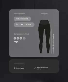 Hoch taillierte, Compressive, figurformende, knöchellange Leggings mit Core Control