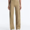 Hoch taillierte Hose mit geradem Bein im Neopren-Look und Paspelierung Hoch taillierte Hose mit geradem Bein im Neopren-Look und Paspelierung