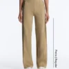 Hoch taillierte Hose mit geradem Bein im Neopren-Look und Paspelierung Hoch taillierte Hose mit geradem Bein im Neopren-Look und Paspelierung