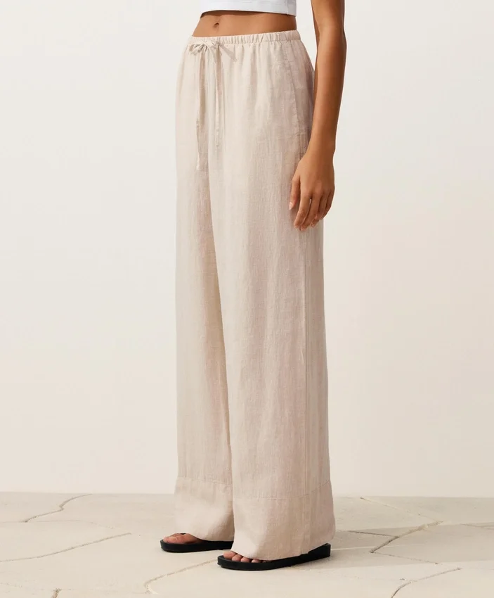 Hose aus 100 % Leinen mit geradem Bein Hose aus 100 % Leinen mit geradem Bein