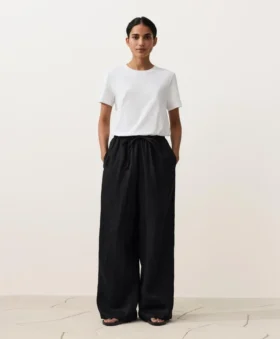 Hose aus 100 % Leinen mit geradem Bein