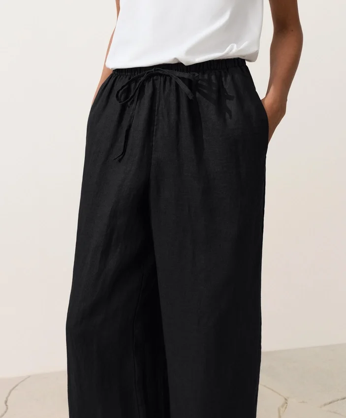 Hose aus 100 % Leinen mit geradem Bein Hose aus 100 % Leinen mit geradem Bein