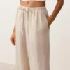 Hose aus 100 % Leinen mit geradem Bein Hose aus 100 % Leinen mit geradem Bein