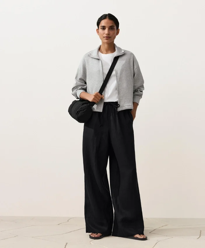 Hose aus 100 % Leinen mit geradem Bein Hose aus 100 % Leinen mit geradem Bein