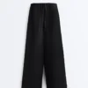 Hose aus 100 % Leinen mit geradem Bein Hose aus 100 % Leinen mit geradem Bein