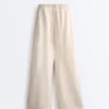 Hose aus 100 % Leinen mit geradem Bein Hose aus 100 % Leinen mit geradem Bein