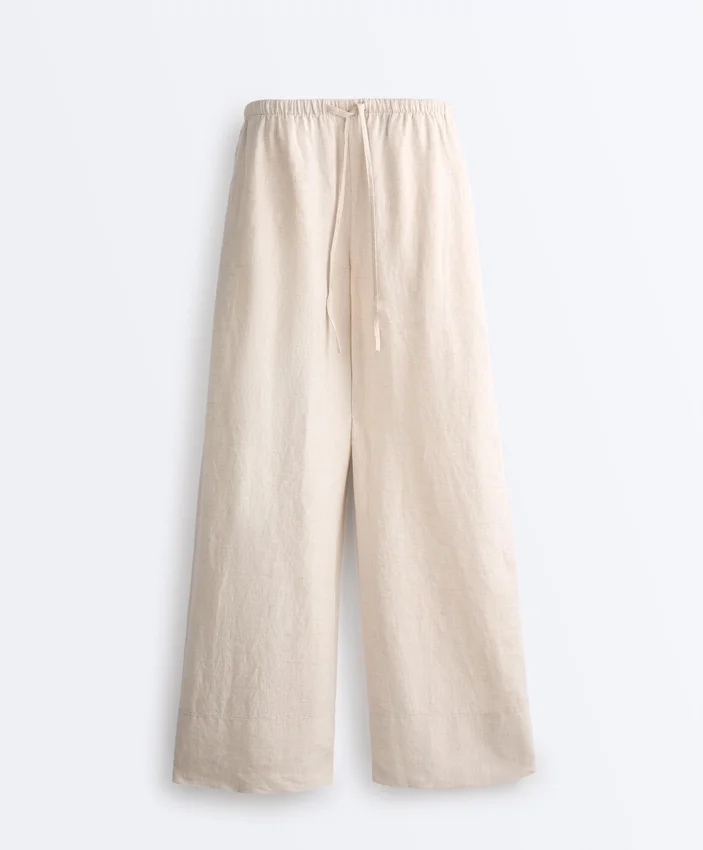 Hose aus 100 % Leinen mit geradem Bein Hose aus 100 % Leinen mit geradem Bein