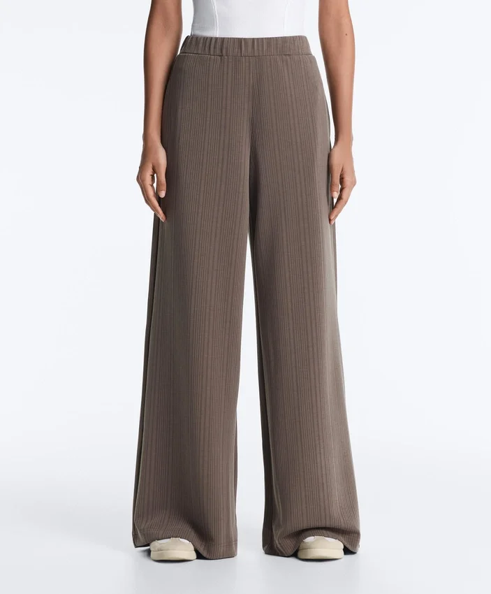 Hose mit geradem Bein, asymmetrischem Streifen und Modal Hose mit geradem Bein, asymmetrischem Streifen und Modal
