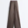 Hose mit geradem Bein, asymmetrischem Streifen und Modal Hose mit geradem Bein, asymmetrischem Streifen und Modal
