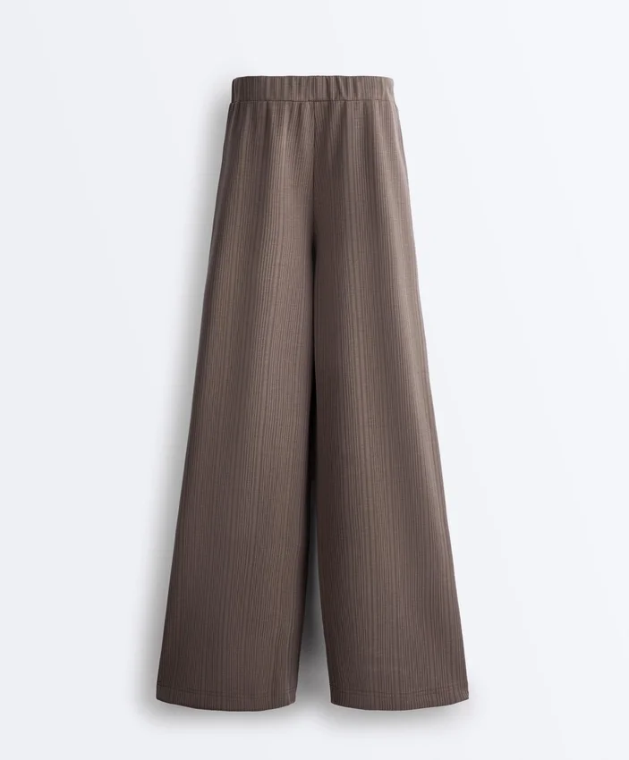 Hose mit geradem Bein, asymmetrischem Streifen und Modal Hose mit geradem Bein, asymmetrischem Streifen und Modal