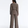 Hose mit geradem Bein, asymmetrischem Streifen und Modal Hose mit geradem Bein, asymmetrischem Streifen und Modal