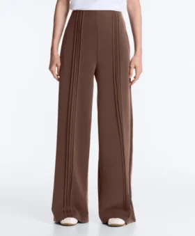 Hose mit geradem Bein aus Soft Touch-Modal und Paspelierung Hose mit geradem Bein aus Soft Touch-Modal und Paspelierung