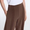 Hose mit geradem Bein aus Soft Touch-Modal und Paspelierung Hose mit geradem Bein aus Soft Touch-Modal und Paspelierung