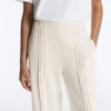 Hose mit geradem Bein aus Soft Touch-Modal und Paspelierung Hose mit geradem Bein aus Soft Touch-Modal und Paspelierung
