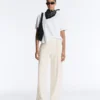 Hose mit geradem Bein aus Soft Touch-Modal und Paspelierung Hose mit geradem Bein aus Soft Touch-Modal und Paspelierung