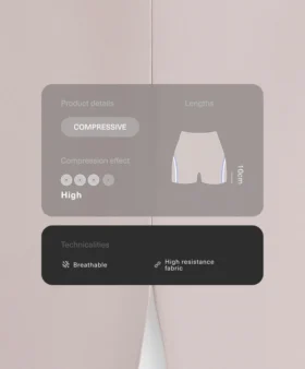 Hotpants mit hoher Taille, Compressive Wirkung, 10 cm, Kontrast
