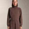 Jacke aus gebürstetem Rippstrick mit Modal