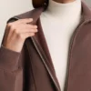 Jacke aus gebürstetem Rippstrick mit Modal
