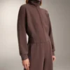 Jacke aus gebürstetem Rippstrick mit Modal