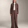 Jacke aus gebürstetem Rippstrick mit Modal