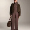 Jacke aus gebürstetem Rippstrick mit Modal