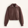 Jacke aus gebürstetem Rippstrick mit Modal