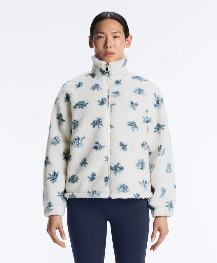 Jacke aus Kunstfell mit Blumenmuster Jacke aus Kunstfell mit Blumenmuster