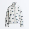 Jacke aus Kunstfell mit Blumenmuster Jacke aus Kunstfell mit Blumenmuster