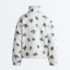 Jacke aus Kunstfell mit Blumenmuster Jacke aus Kunstfell mit Blumenmuster