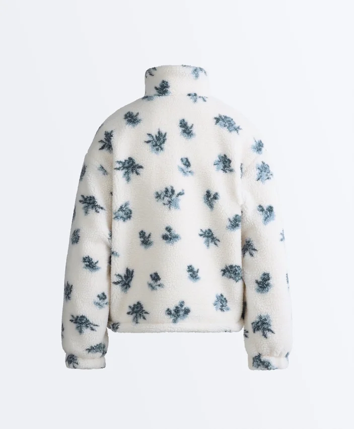 Jacke aus Kunstfell mit Blumenmuster Jacke aus Kunstfell mit Blumenmuster