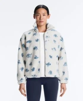 Jacke aus Kunstfell mit Blumenmuster
