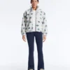 Jacke aus Kunstfell mit Blumenmuster Jacke aus Kunstfell mit Blumenmuster