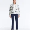 Jacke aus Kunstfell mit Blumenmuster Jacke aus Kunstfell mit Blumenmuster