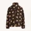 Jacke aus Kunstlammfell mit Blumenmuster