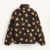 Jacke aus Kunstlammfell mit Blumenmuster
