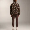 Jacke aus Kunstlammfell mit Blumenmuster