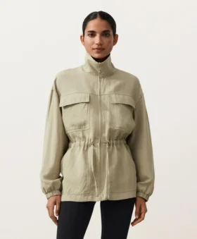 jacke aus lyocell und 24 leinen mit geraffter taille 1 1 280x339 - Jacke aus Lyocell und 24 % Leinen mit geraffter Taille