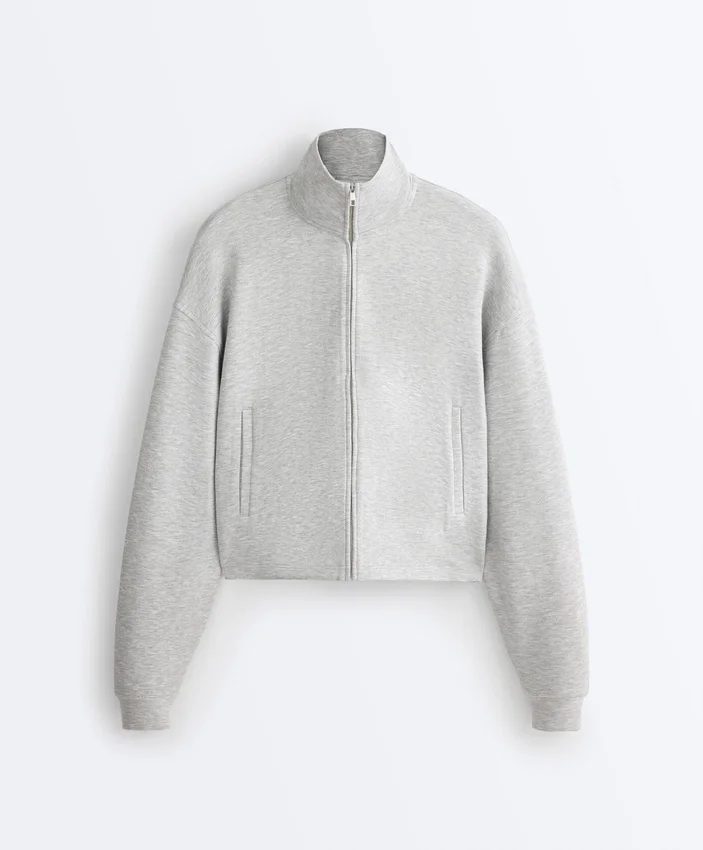 Jacke aus meliertem Piqué Jacke aus meliertem Piqué