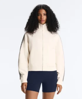 Jacke aus Piqué-Baumwolle mit Fischgrätenmuster an den Seiten