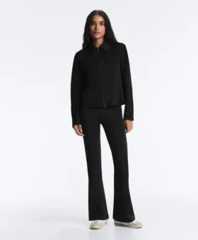 Flare-Hose mit hoher Taille im Neopren-Look
