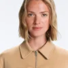 Jacke im Neopren-Look mit Schößchen und Rippbündchen Jacke im Neopren-Look mit Schößchen und Rippbündchen