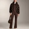 Jacke im Neopren-Look mit Schößchen und Rippbündchen